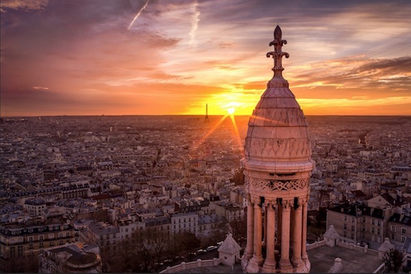 Montmartre gün batımı ve Paris manzarası